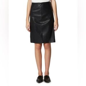 BLANKNYC NWT FAUX LEATHER SKIRT SZ 28 SMALL 6 KNEE LENGTH SIDE ZIPPER BACK SLIT